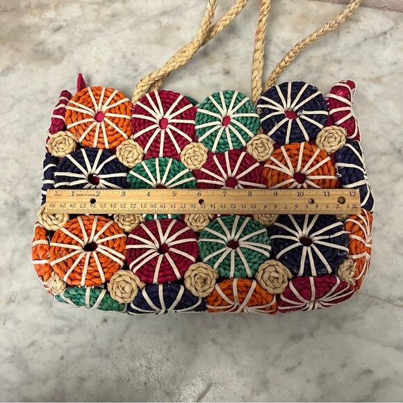 Artisan seagrass straw woven tote shoulder bag - Picture 5 of 8